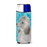 Caroline'S Treasures Grey Standard Poodle Winter Decorative Can Hugger, Slim, Multicolor