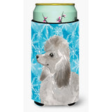 Caroline'S Treasures Grey Standard Poodle Winter Decorative Can Hugger, Tall, Multicolor