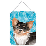 Caroline'S Treasures Long Haired Chihuahua Winter Metal Print, 16 X 12, Multicolor