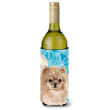 Caroline'S Treasures Pomeranian Winter Decorative Bottle Hugger, 750Ml, Multicolor