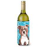 Caroline'S Treasures Red Staffie Bull Terrier Winter Decorative Bottle Hugger, 750Ml, Multicolor
