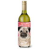Caroline'S Treasures Fawn Pug Love Decorative Bottle Hugger, 750Ml, Multicolor
