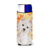 Caroline'S Treasures Westie Fall Decorative Can Hugger, Slim, Multicolor