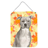 Caroline'S Treasures Staffordshire Bull Terrier Fall Metal Print, 16 X 12, Multicolor