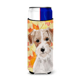 Caroline'S Treasures Wire Hair Jack Russell Fall Decorative Can Hugger, Slim, Multicolor