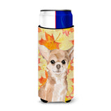 Caroline'S Treasures Chihuahua Fall Decorative Can Hugger, Slim, Multicolor