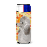 Caroline'S Treasures Grey Standard Poodle Fall Decorative Can Hugger, Slim, Multicolor