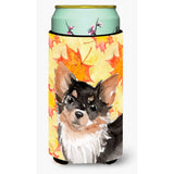 Caroline'S Treasures Long Haired Chihuahua Fall Decorative Can Hugger, Tall, Multicolor