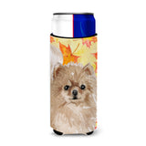 Caroline'S Treasures Pomeranian Fall Decorative Can Hugger, Slim, Multicolor