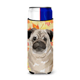 Caroline'S Treasures Fawn Pug Fall Decorative Can Hugger, Slim, Multicolor