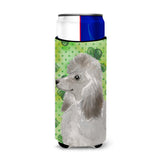 Caroline'S Treasures Grey Standard Poodle St. Patrick'S Decorative Can Hugger, Slim, Multicolor
