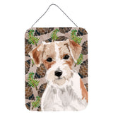 Caroline'S Treasures Wire Hair Jack Russell Pine Cones Metal Print, 16 X 12, Multicolor