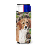 Caroline'S Treasures Beagle Pine Cones Decorative Can Hugger, Slim, Multicolor
