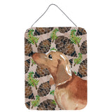Caroline'S Treasures Red Tan Dachshund Pine Cones Metal Print, 16 X 12, Multicolor