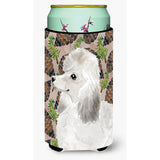 Caroline'S Treasures White Standard Poodle Pine Cones Decorative Can Hugger, Tall, Multicolor