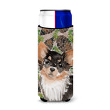 Caroline'S Treasures Long Haired Chihuahua Pine Cones Decorative Can Hugger, Slim, Multicolor