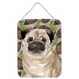 Caroline'S Treasures Fawn Pug Pine Cones Metal Print, 16 X 12, Multicolor
