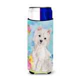 Caroline'S Treasures Westie Easter Decorative Can Hugger, Slim, Multicolor