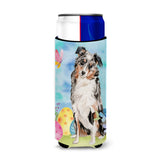 Caroline'S Treasures Australian Shepherd Easter Decorative Can Hugger, Slim, Multicolor