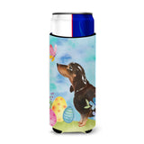 Caroline'S Treasures Black And Tan Dachshund Easter Decorative Can Hugger, Slim, Multicolor