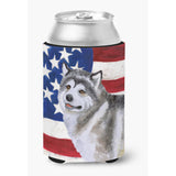 Caroline'S Treasures Alaskan Malamute Patriotic Decorative Can Hugger, Multicolor
