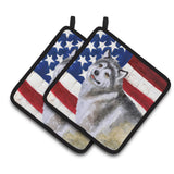 Caroline'S Treasures Alaskan Malamute Patriotic Decorated Pot Holder, 7.5H X 7.5W, Usa American Flag