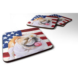 Caroline'S Treasures English Bulldog Patriotic Decorative Coasters, Multicolor