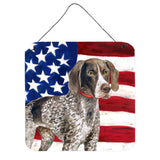 Caroline'S Treasures German Shorthaired Pointer Patriotic Metal Print, 6H X 6W, Usa American Flag