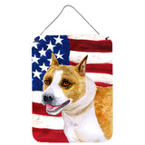 Caroline'S Treasures American Staffordshire Patriotic Metal Print, 16 X 12, Multicolor