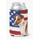 Caroline'S Treasures Smooth Fox Terrier Patriotic Decorative Can Hugger, Multicolor