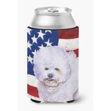 Caroline'S Treasures Bichon Frise Patriotic Decorative Can Hugger, Multicolor