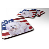 Caroline'S Treasures Bichon Frise Patriotic Decorative Coasters, Multicolor
