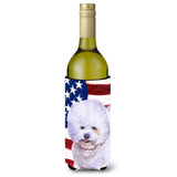 Caroline'S Treasures Bichon Frise Patriotic Decorative Bottle Hugger, 750Ml, Multicolor