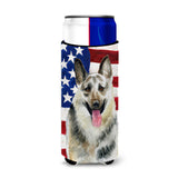 Caroline'S Treasures East-European Shepherd Patriotic Decorative Can Hugger, Slim, Multicolor