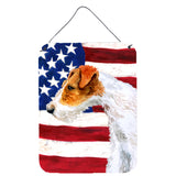 Caroline'S Treasures Fox Terrier Patriotic Metal Print, 16 X 12, Multicolor