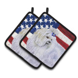 Caroline'S Treasures Maltese Patriotic Decorated Pot Holder, 7.5H X 7.5W, Usa American Flag