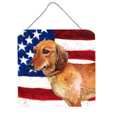 Caroline'S Treasures Dachshund Patriotic Metal Print, 6H X 6W, Usa American Flag