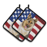 Caroline'S Treasures German Shepherd Patriotic Decorated Pot Holder, 7.5H X 7.5W, Usa American Flag