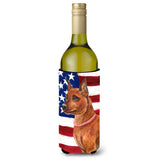 Caroline'S Treasures Miniature Pinscher Patriotic Decorative Bottle Hugger, 750Ml, Multicolor