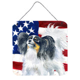 Caroline'S Treasures Papillon Patriotic Metal Print, 6H X 6W, Usa American Flag
