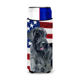 Caroline'S Treasures Giant Schnauzer Patriotic Decorative Can Hugger, Slim, Multicolor