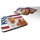 Caroline'S Treasures Cavalier Spaniel Patriotic Decorative Coasters, Multicolor