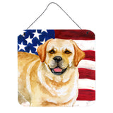 Caroline'S Treasures Golden Retriever Patriotic Metal Print, 6H X 6W, Usa American Flag