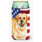 Caroline'S Treasures Golden Retriever Patriotic Decorative Can Hugger, Tall Boy, Multicolor