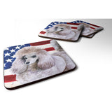Caroline'S Treasures Poodle Patriotic Decorative Coasters, Multicolor
