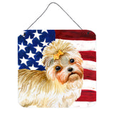 Caroline'S Treasures Morkie Patriotic Metal Print, 6H X 6W, Usa American Flag