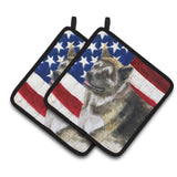 Caroline'S Treasures Akita Patriotic Decorated Pot Holder, 7.5H X 7.5W, Usa American Flag