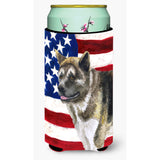 Caroline'S Treasures American Akita Patriotic Decorative Can Hugger, Tall Boy, Multicolor