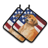Caroline'S Treasures Rhodesian Ridgeback Patriotic Decorated Pot Holder, 7.5H X 7.5W, Usa American Flag