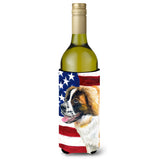 Caroline'S Treasures Saint Bernard Patriotic Decorative Bottle Hugger, 750Ml, Multicolor